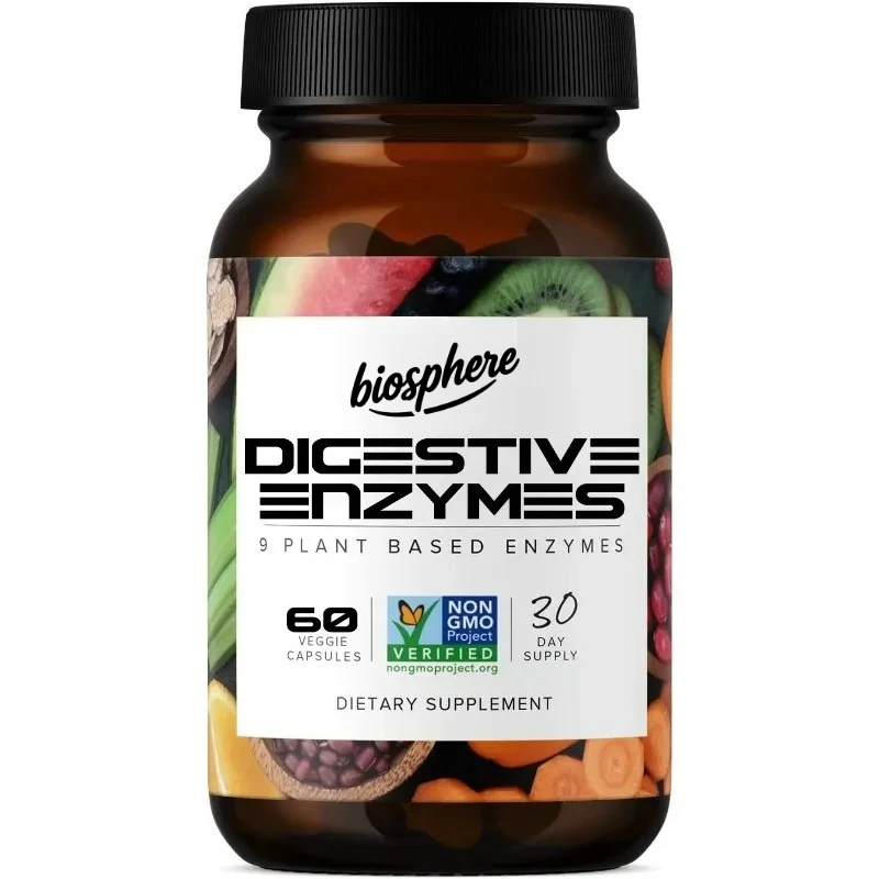 

Капсулы с ферментом пищеварения 9, ферментная смесь | Поддержка здоровья пищеварения, 60 капсул