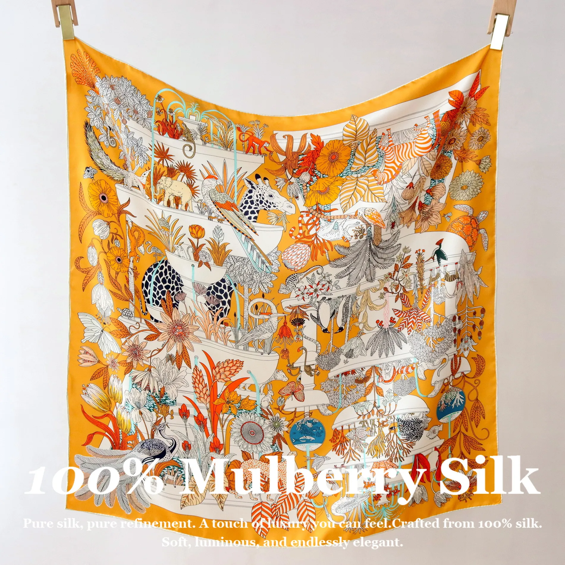 Luxury Real Silk Scarf 100% Mulberry Silk Scarf for Bag Handle Ribbon Women Hair Band Neck Tie Shawl Wrap Hijab Foulard 2026 New