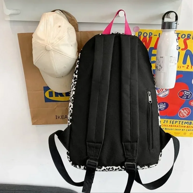 Frauen Leinwand Zebra Kuh Muster Druck Rucksack adrette Stil Damen große Taschen für Frauen