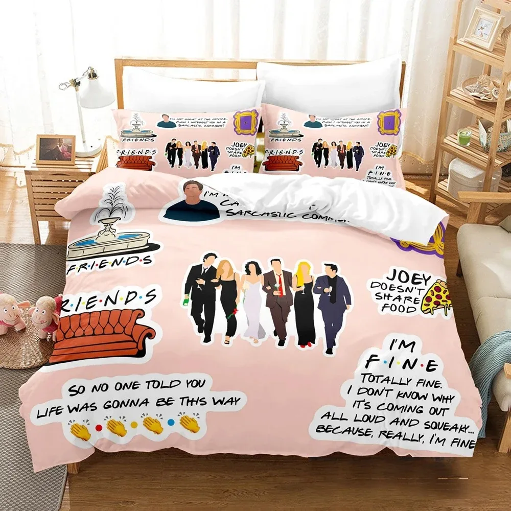 Friends Tv Show Comedy Style 3D NEW Duvet Cover Pillowcase Bedding Set Adult Boy Bedroom Decoration Children Single Double Large