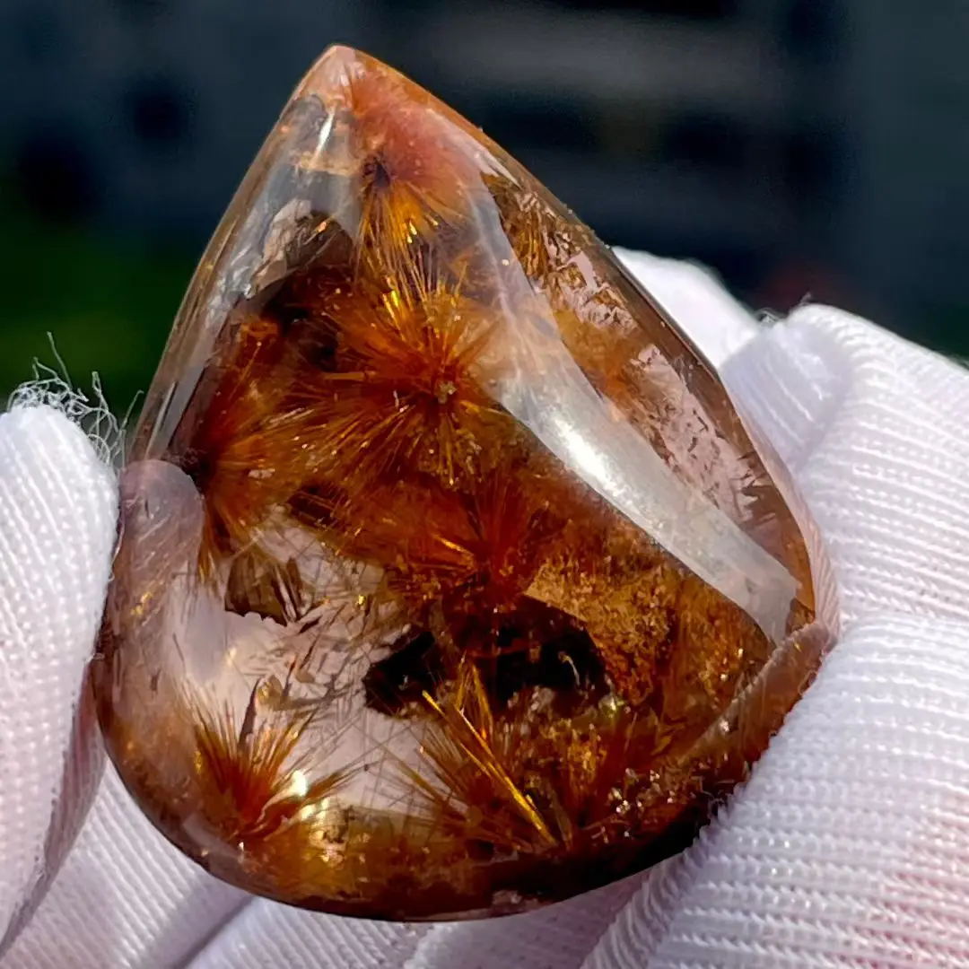 

Natural Gold Rutilated Quartz Pendant Flower Rutilated Quartz Jewelry 28*23*12mm Flower Love Women Brazil AAAAAAA