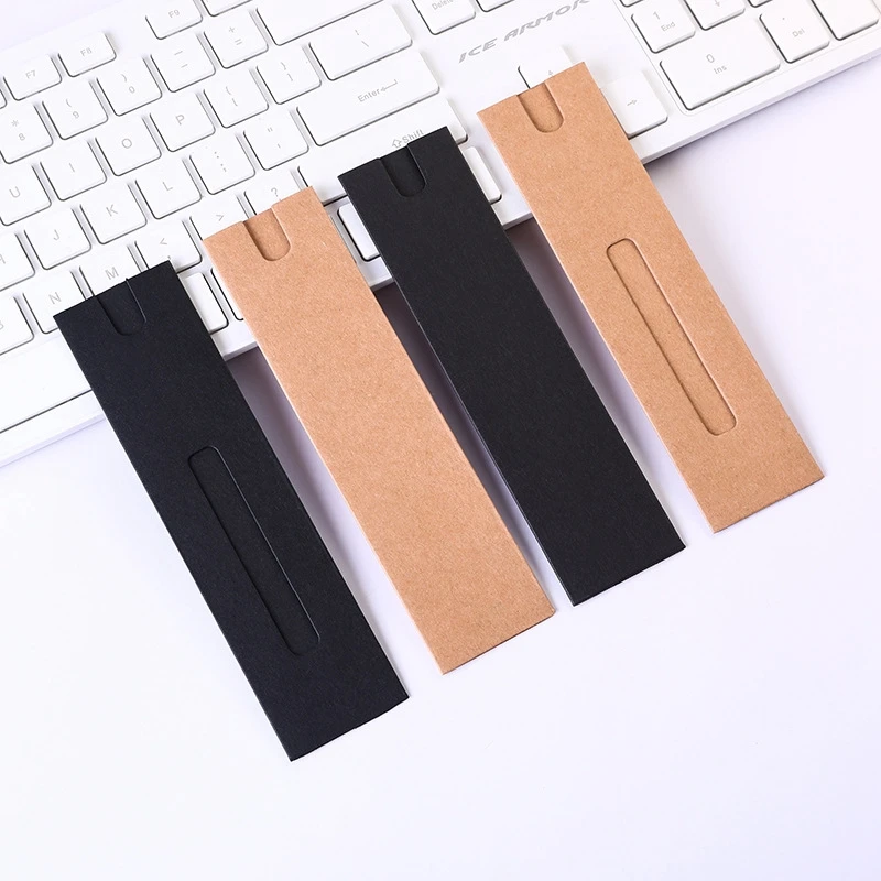 100Pcs Pen Box Gift Sleeve Packaging Single Fountain Holder Pouch Sleeves Ballpoint Cardboard Empty Case Paper Kraft