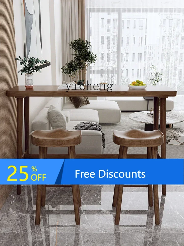 LYY Solid Wood Bar Counter Household Window Edge Bar Creative High Leg against the Wall Long Table
