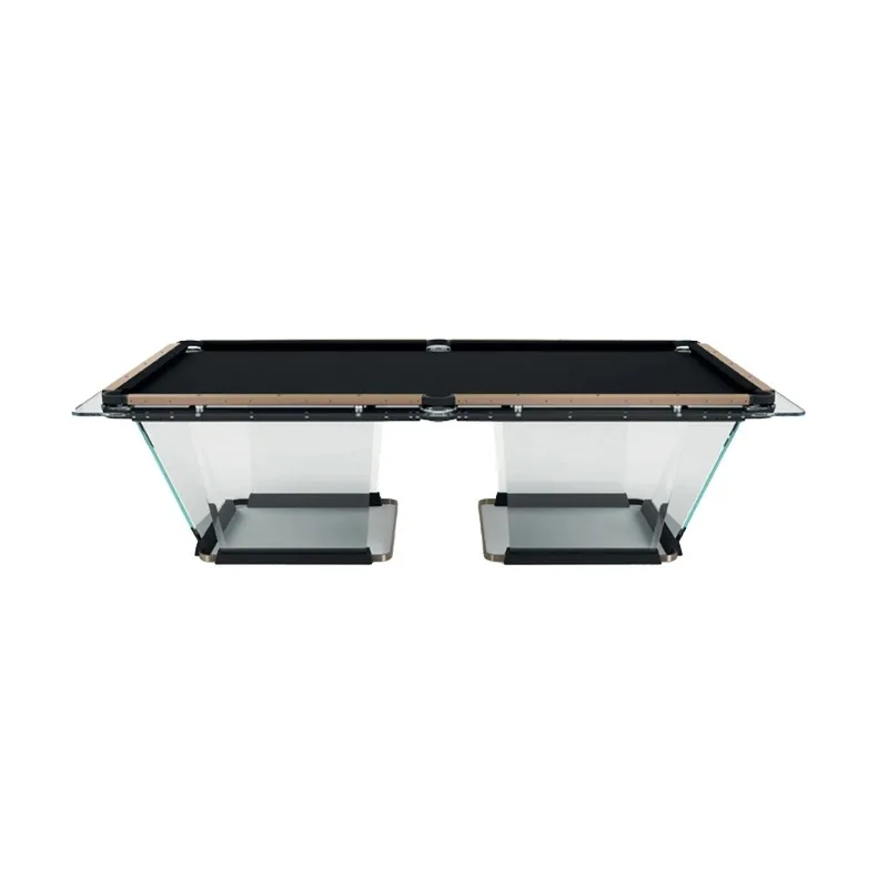 Tempered glass leg pool table Modern fashion home leisure entertainment High-end crystal pool table