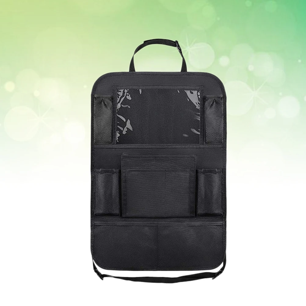 

Car Back Seat Organizer Multi Pocket Storage Pouch Waterproof Seat Back Bag For Drinks Books Tablet Tissue Travel Use Black