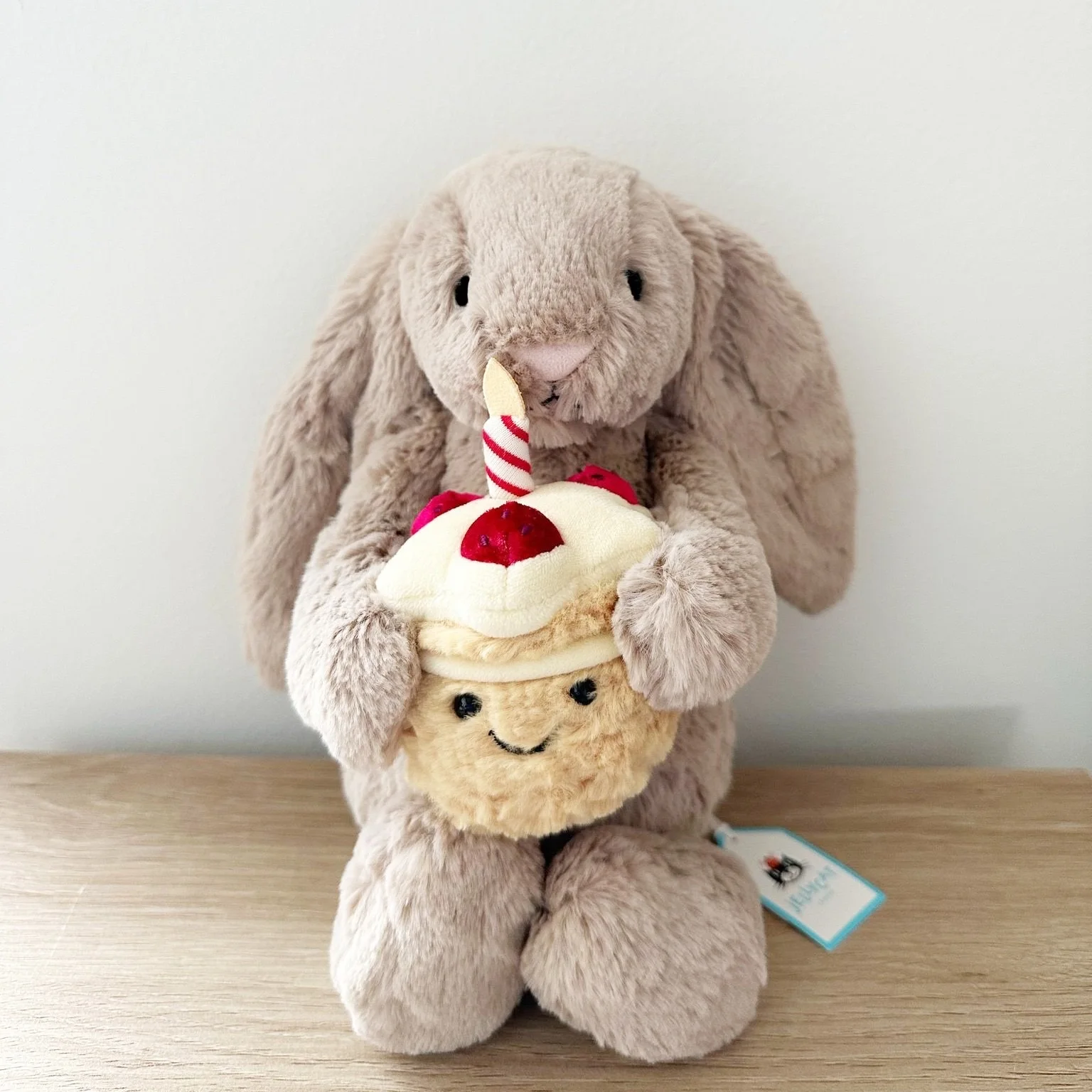 

NWT Jellycat Cake Bunny Soft Plush - Dust Bag Included | Adorable Dessert Rabbit for Toddlers/Gift