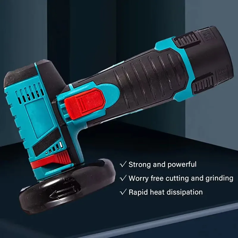 Elektrischer Winkelschleifer, 19500 U/min, Lithium-Batterie, Mini-Polier-, Schleif- und Diamantschneidewerkzeug für DIY-Projekte von Metallbeton