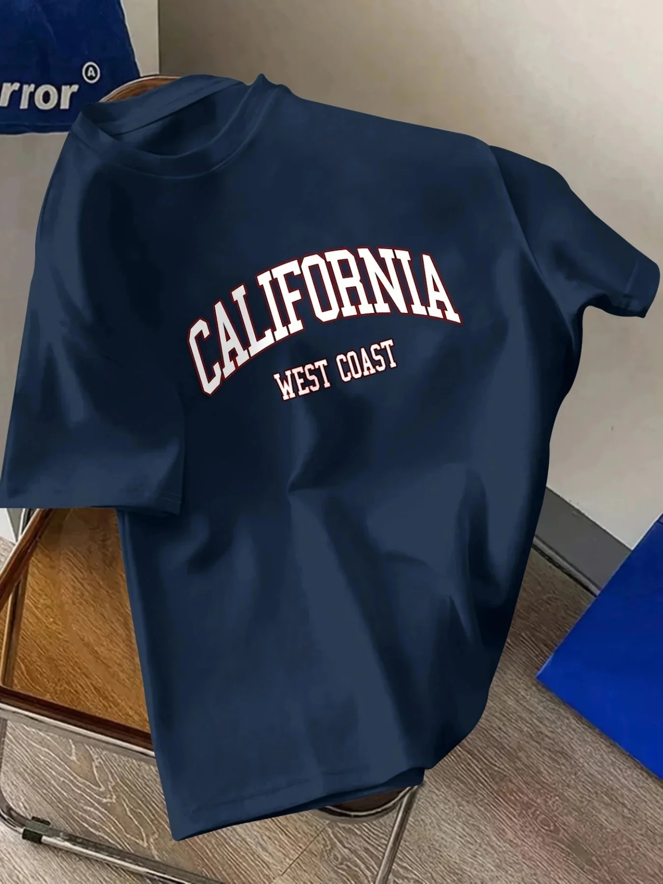 California West Coast Varsity Style Graphic Tee for Men Breathable 100% Cotton Perfect Summer Streetwear Trendy Retro Vibe Style