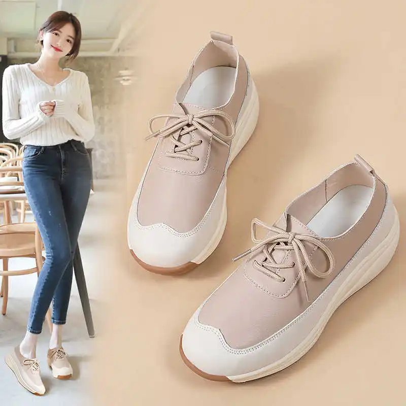 

Красные туфли на низком толстом каблуке, прогулочные женские кроссовки, белые кроссовки для спорта и развлечений в стиле ретро, китайские кроссовки