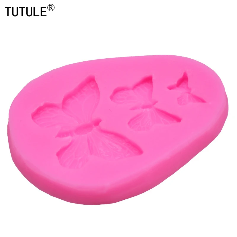 Sale Fondant Cake Decorating Tools 3 Butterfly Fondant Cake Mold Diy Handmade Chocolate Bakeware Dessert Decoration Cookie