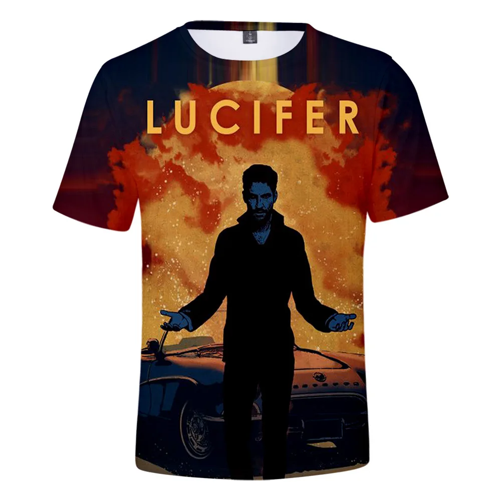 

TV Show Lucifer Morningstar 3D Printed T-shirt Women Men Summer Fashion Short Sleeve Funny Tshirt Devil Graphic Streetwear Tops