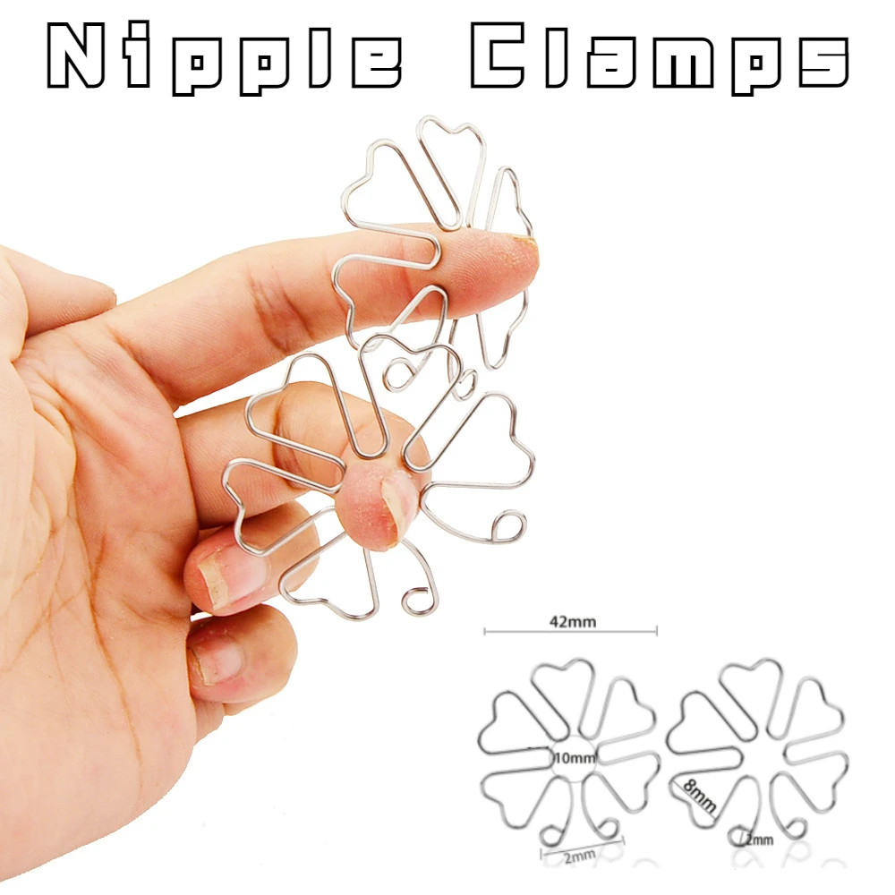 Metal Breast Nipple Clip Lucky Grass Shape SM Sex Toy Teach Adult Game Nipple Stimulation for Women Men Flirt Erotic Accessories