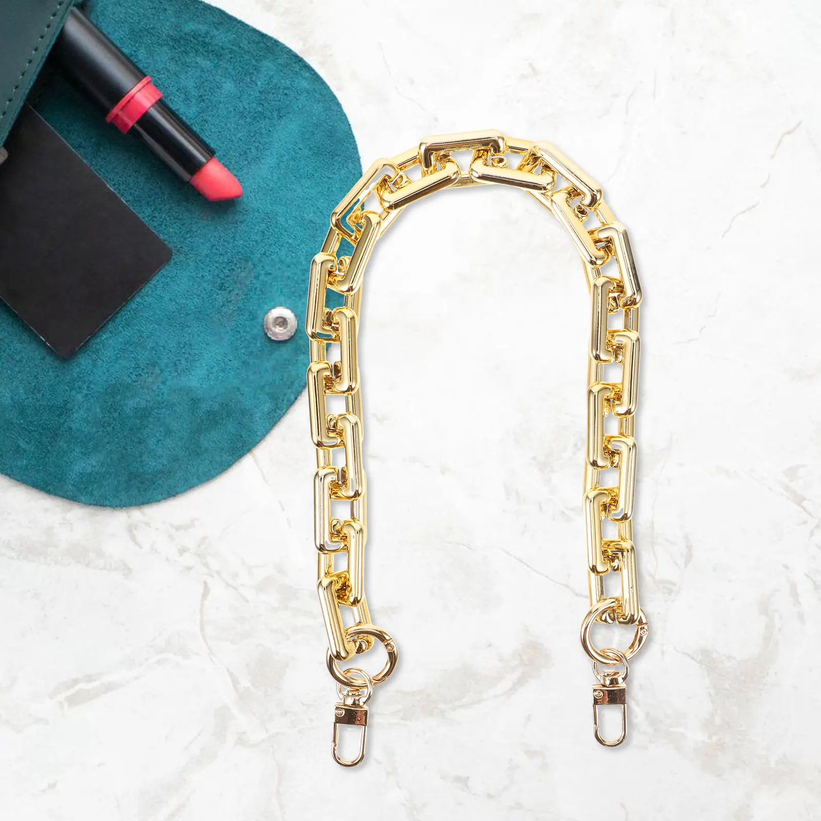 1Pcs Gold Tone Bag Chain Exquisite Craftsmanship Colorfast Hanging Buckle Easy Install Handbag DIY Strap for Women Cross Body