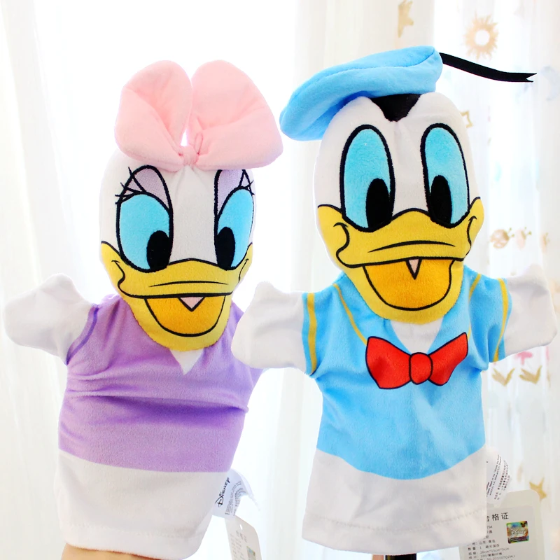 Disney Hand Puppet Mickey Minnie Donald Daisy Duck Pluto Lovley Plush Anime Puppets Story Toys For Baby Children Xmas Gifts