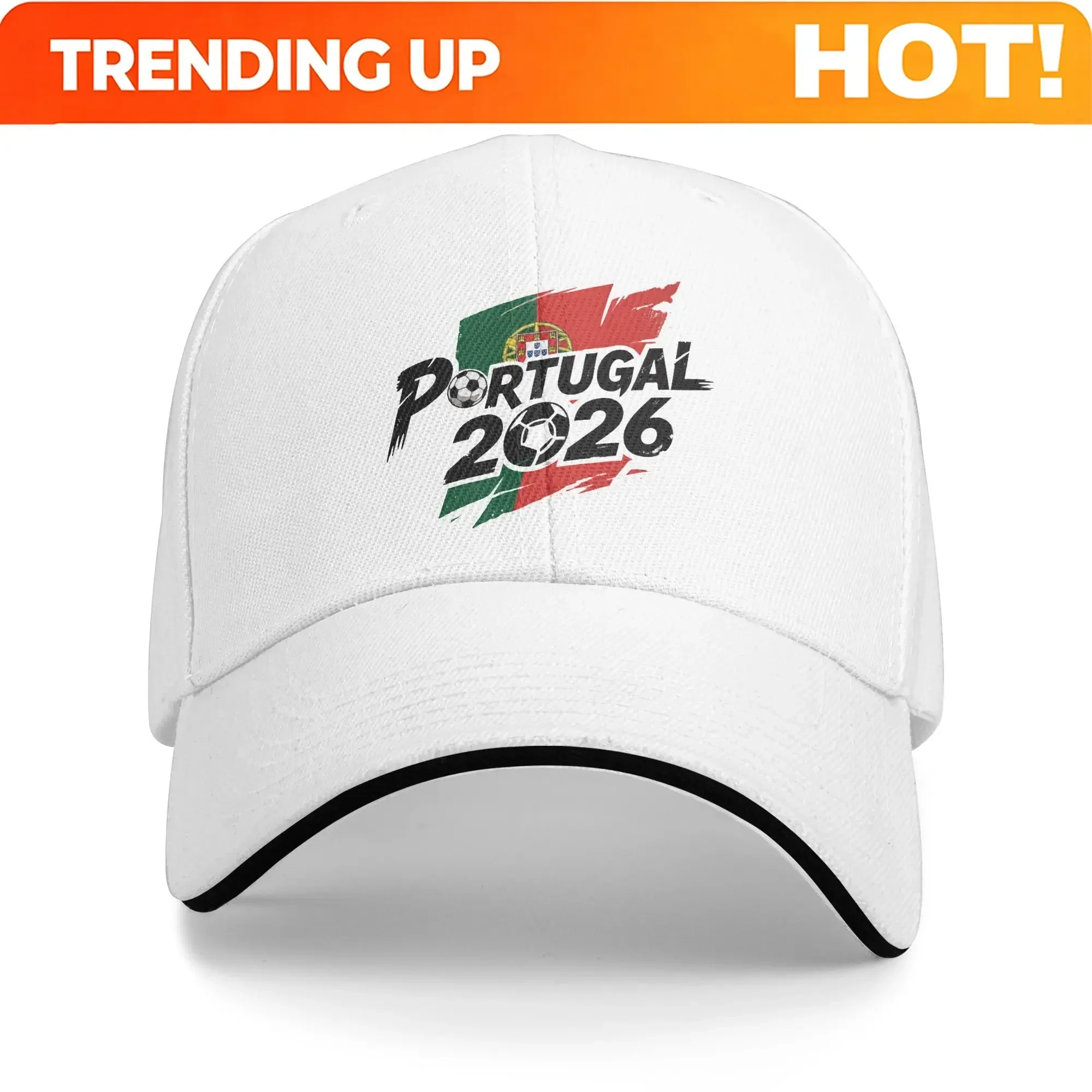 Customization Women Men Portugal Football 2026 Outdoor Hat Usa Canada Mexico Soccer Adjustable Cap Casual Baseball Cap Sunscreen