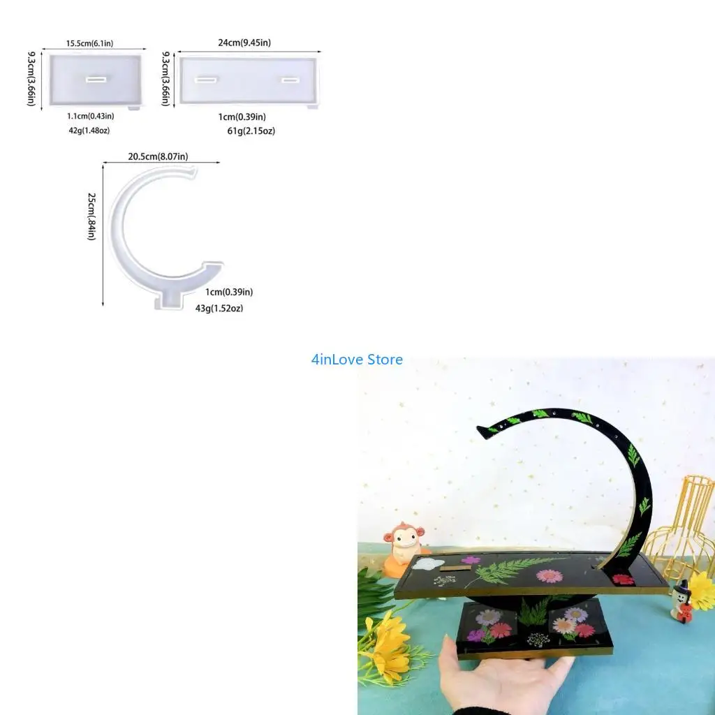

T4MD Silicone Mold for Crystal Droplet Jewelry Storage Rack Stylish Resin Holder Mold