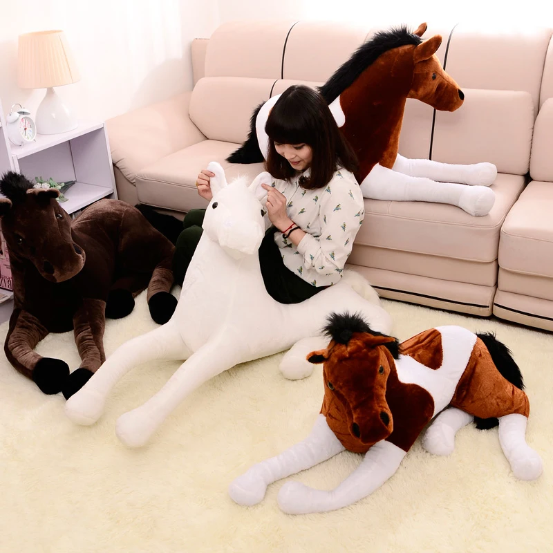 1PC Simulation Animal 70x40cm Horse Plush Toy Prone Horse Doll For Birthday Boys Gift Gift