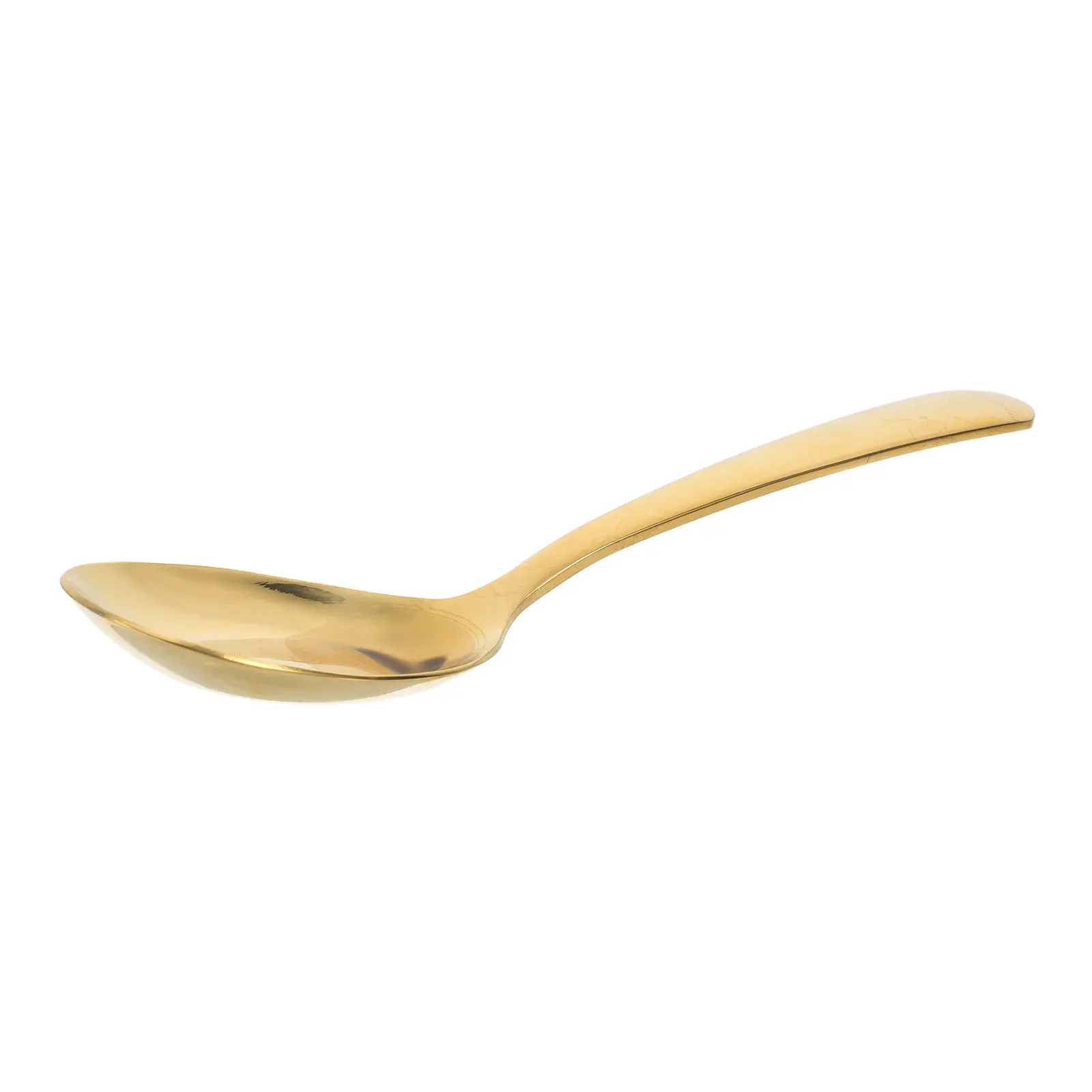 Stainless Steel Soup Spoon Flat Bottom Design Long Handle for Ramen Pho Soup Dinner Tableware Silverware Spoon for Dumplings