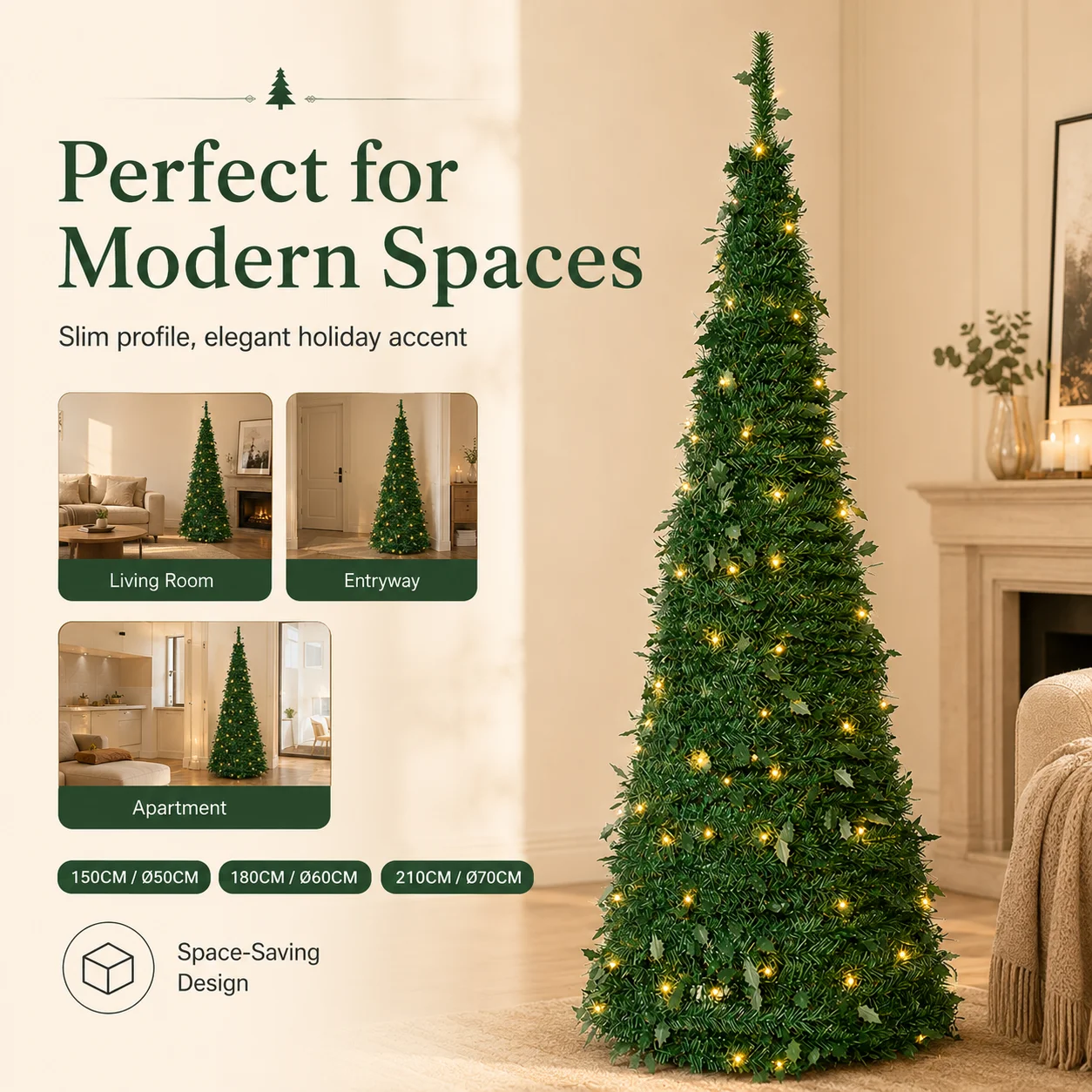 Pohon Natal Buatan Terintegras - Home Decor Lighting Tree ulasan dan harga