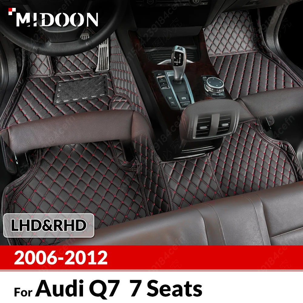 

Custom Car Floor Mats For Audi Q7 7 Seats 2006-2012 11 10 09 08 07 Automobile Carpet Cover Interior Details Accessories