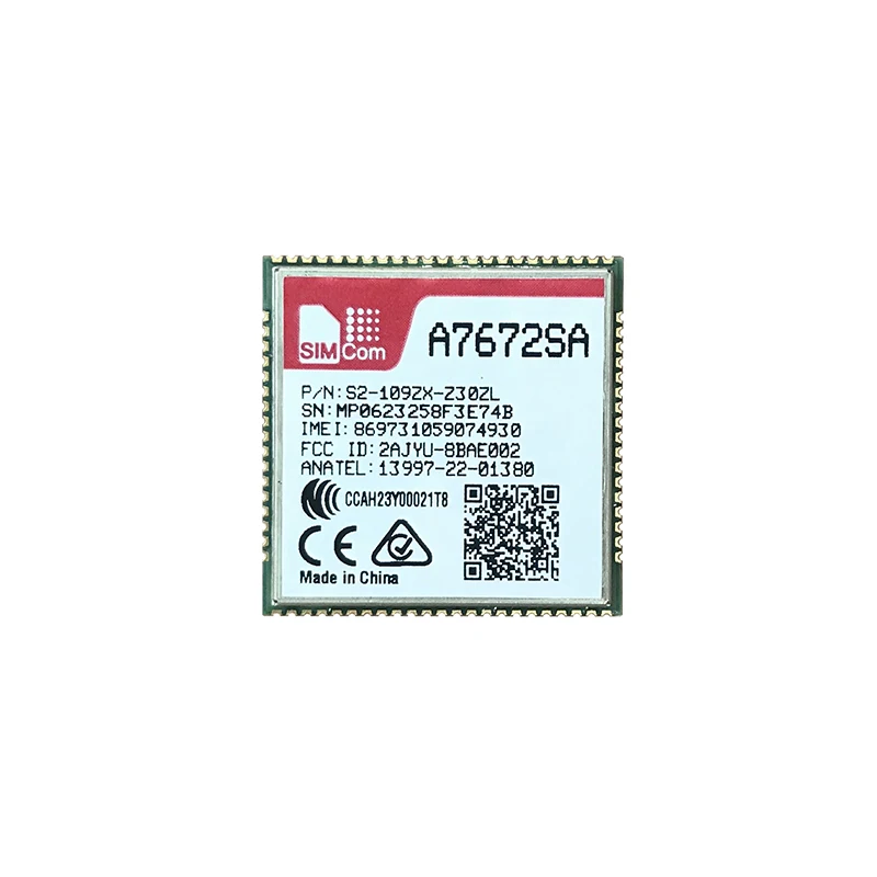 SIMCom A7672SA 4G LTE Module Cat 1 SMT Modem LASE FASE with GPS B1/B2/B3/B4/B5/B7/B8/B28/B66 For South America Brazil