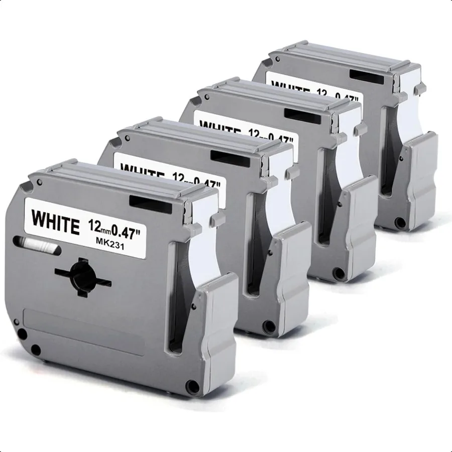 

Лента для этикеток MK231 Замена для Brother P Touch M Лента MK231S M231 MK231 M231 12 мм 0,47 дюйма для Brother PTouch PTM95 PT65 PT80 PT