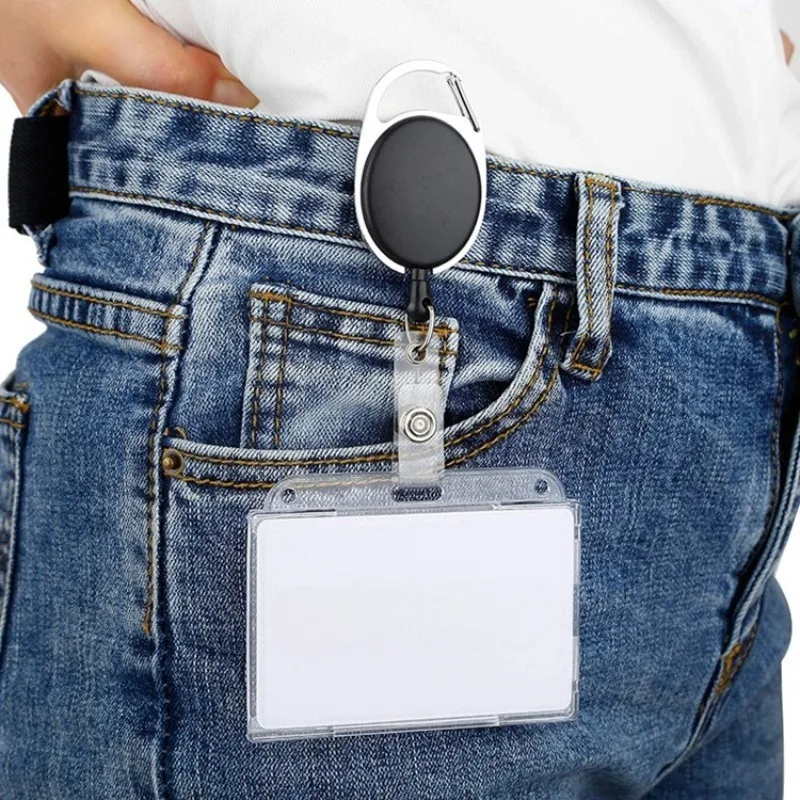 Keychain Style Retractable Badge Reel, Durable Matte ID Card Holder with Clip for Work Hospital Nurse, Professional Lanyard Reel