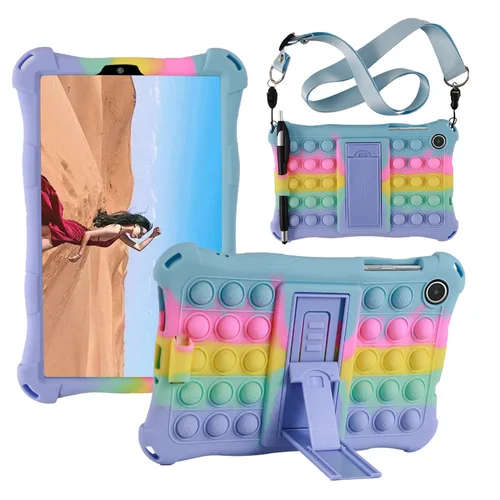 Imagen 2 del producto Funda de silicona suave a prueba de golpes con soporte trasero para Lenovo Tab M8 4th Gen, TB301FU, TB300FU, TB300XU, tableta PC, 8""