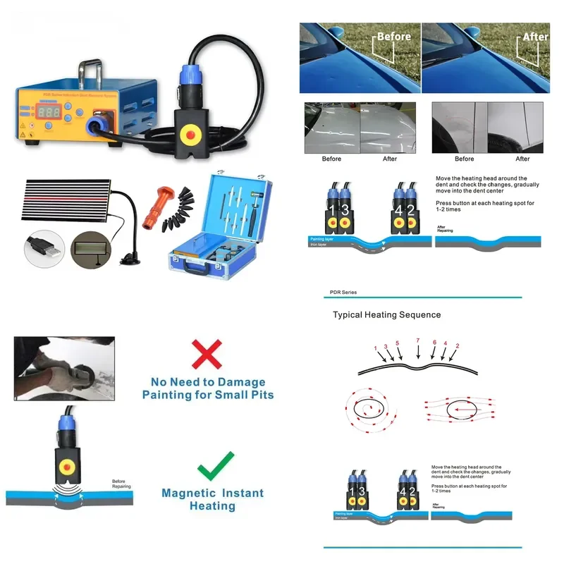 1000W Paintless Dent Remover Hotbox Magnetic Induction Heater for Car Repair Auto Body Tools Vehicle Dent Removal Equipment
