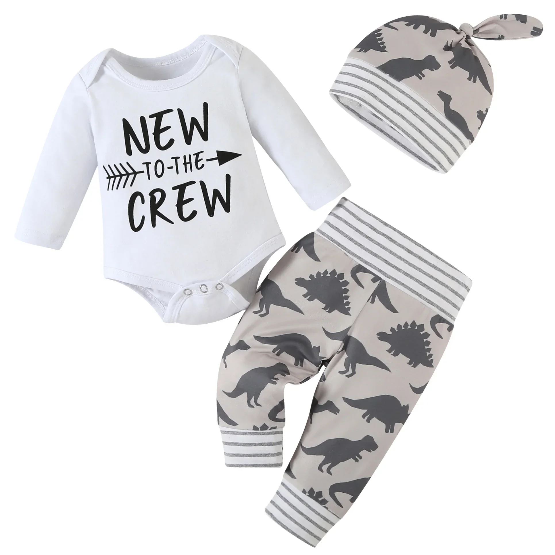 Newborn Infant Baby Girl Clothes Long Sleeve Tops + Print Pant +Bow Headband 3Pcs Outfits