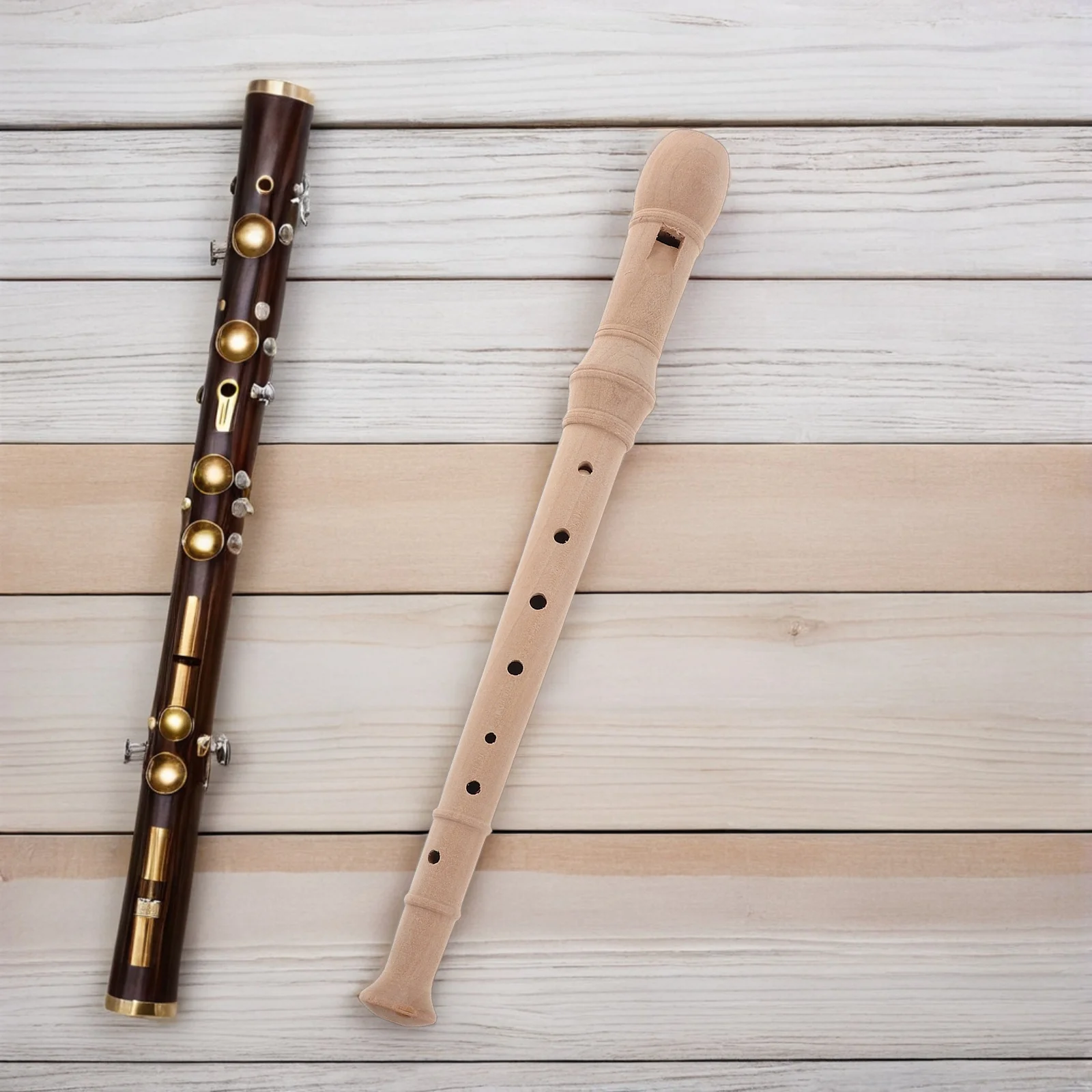 

Wooden Recorder Musical Instrument Khaki Lightweight Beginner Flute Instrument for School Music Classes Practice