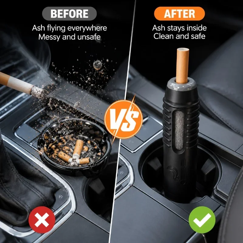 Portable Handheld Ashtray Car Gaming Lazy Ashtray Windproof Pocket Ash Holder For Driving And Gaming Indoor Outdoor Use