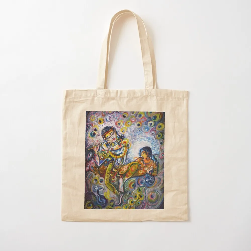 

Hare Krishna - Flute Tote Bag shopping bag Women's shopping bag foldable reusable Canvas Tote