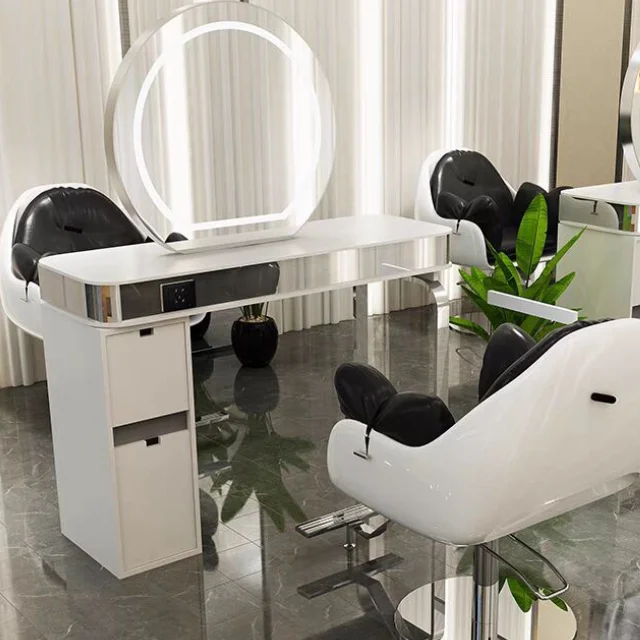 O novo barbeiro espelho mesa salão de beleza rede especial corte de cabelo perm e tintura espelho de cabeleireiro espelho de dupla face