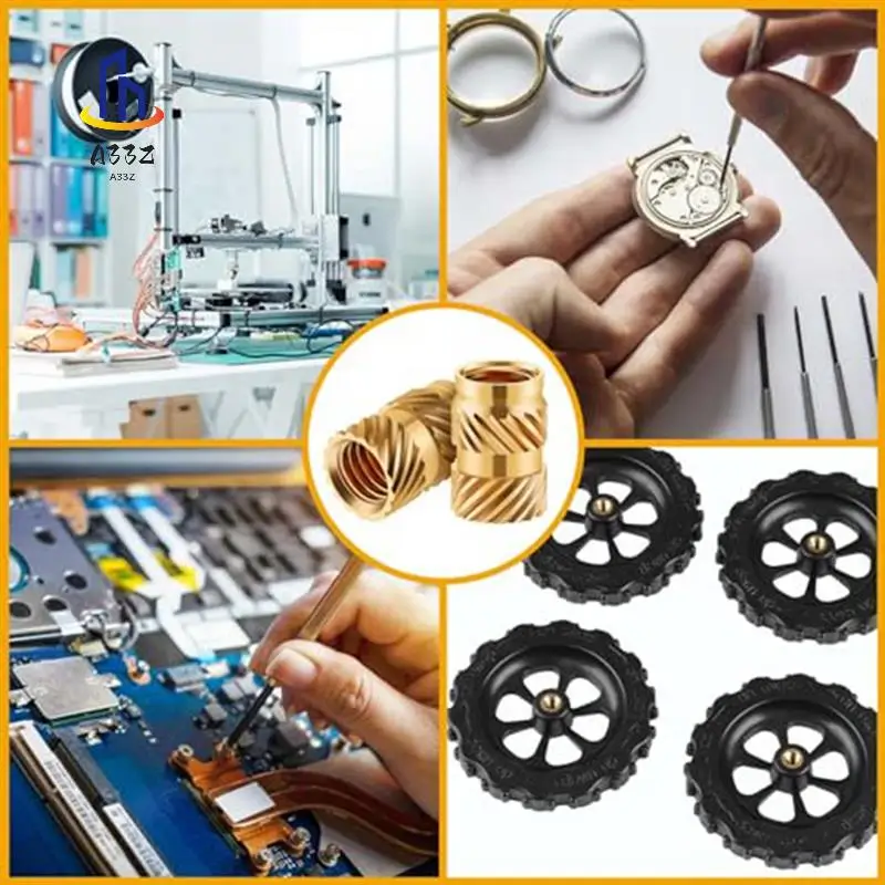

A33Z-380Pcs Threaded Inserts M2/M2.5/M3/M4/M5/M6 Knurled Brass Female Thread Nuts Inserts Assortment Kit