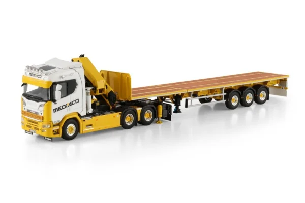 

Литая под давлением модель WSI масштаба 1:50 Sca-nia R CR20N 6X4, ось трактора, низкая доска, крепление на грузовике, инженерная модель 01-4754