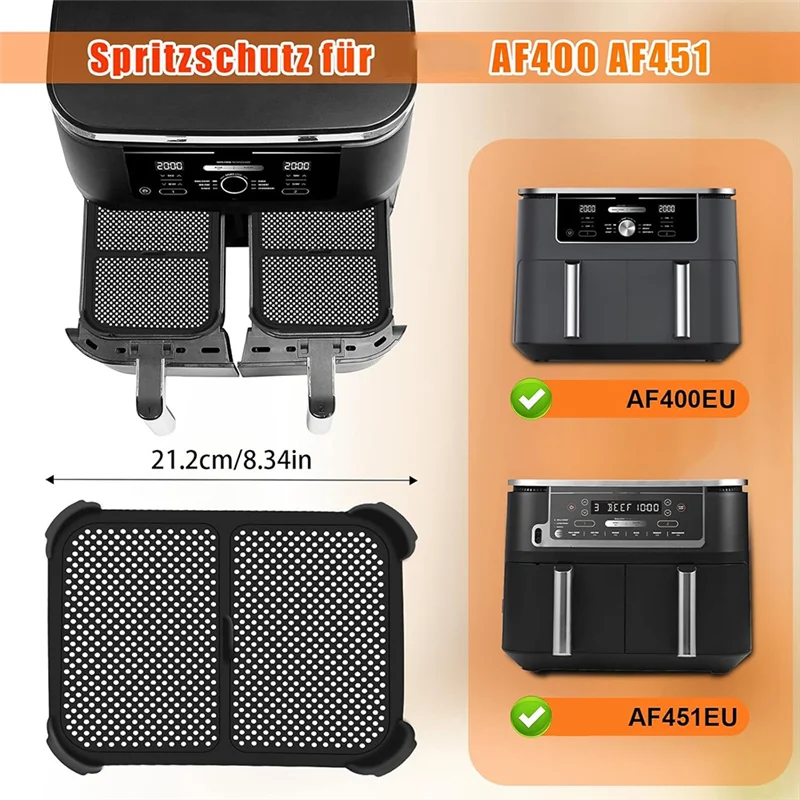 Protetor contra respingos de silicone A74G para Ninja Foodi Max Dual Zone AF400EU AF451EU Acessórios para fritadeira de ar
