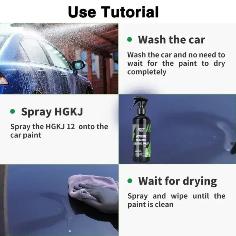 50/100ml Ceramic Coating For Auto Paint HGKJ S6 Crystal Wax Spray Nano Hydrophobic Liquid Polymer Oleophobic Anti Rain Car Care