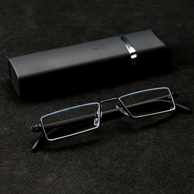 Halbrahmen-Lesebrille mit Etui, blaues Licht blockierende Presbyopie-Brille mit Dioptrien +1,25 + 1,75 + 2,25 + 2,75 – Detail 7