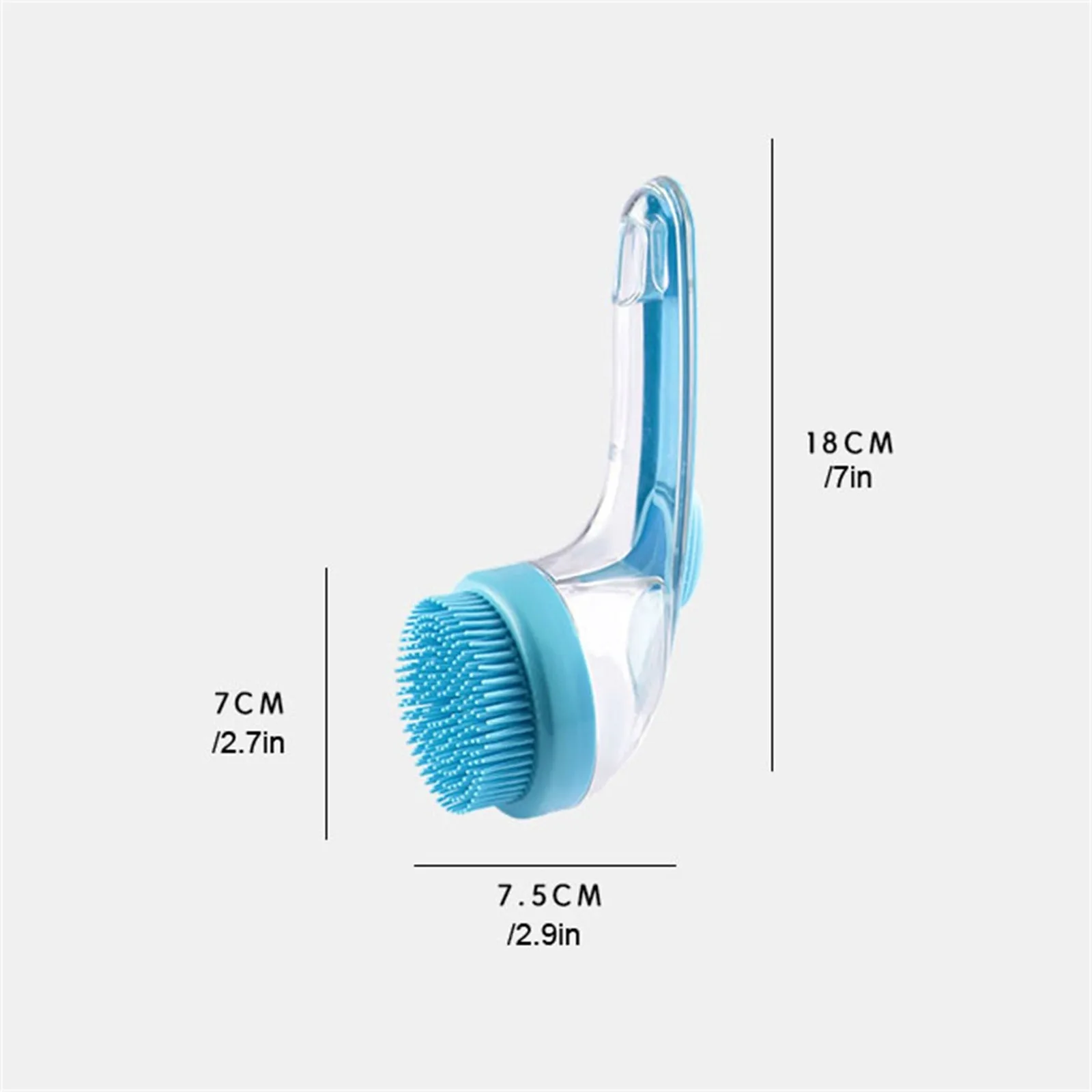 1pc Pet Bath Brush Soft Silicone Long Handle With Shampoo Dispenser Gentle Massage For Grooming And Cleaning Fur And Hair