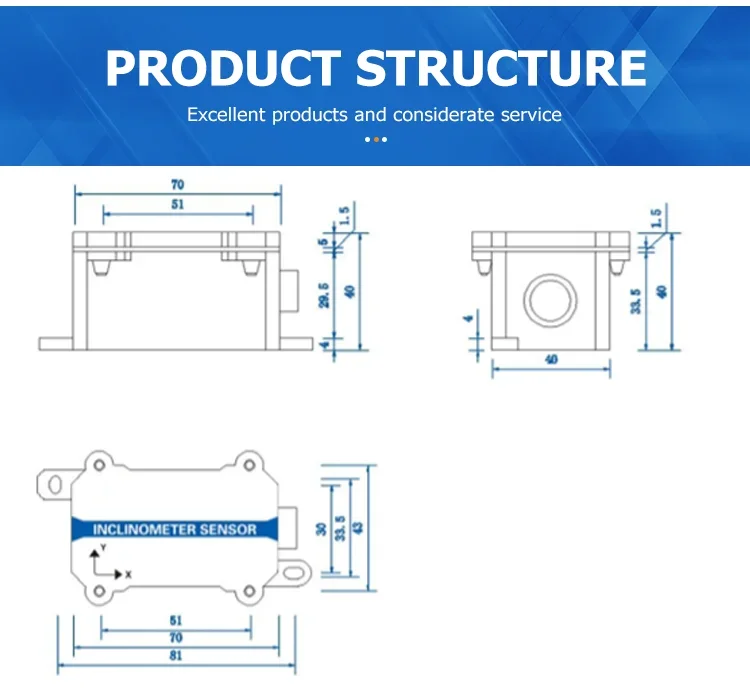 T70-C درجة صناعية أحادية المحور دقة المدى الكامل 0.1 دقة 0.01 RS232/RS485/TTL/MODBUS/CAN الميل #6