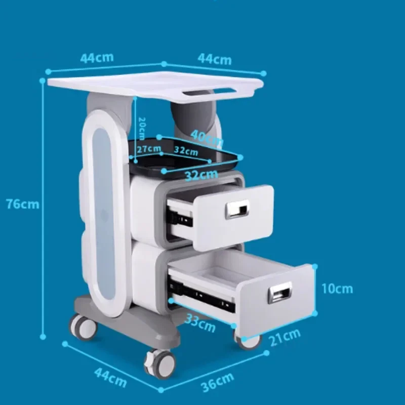 Chariot de rangement en plastique avec roues, chariot à outils dentaires médicaux, équipement de salon de beauté, chariot utilitaire d'hôpital