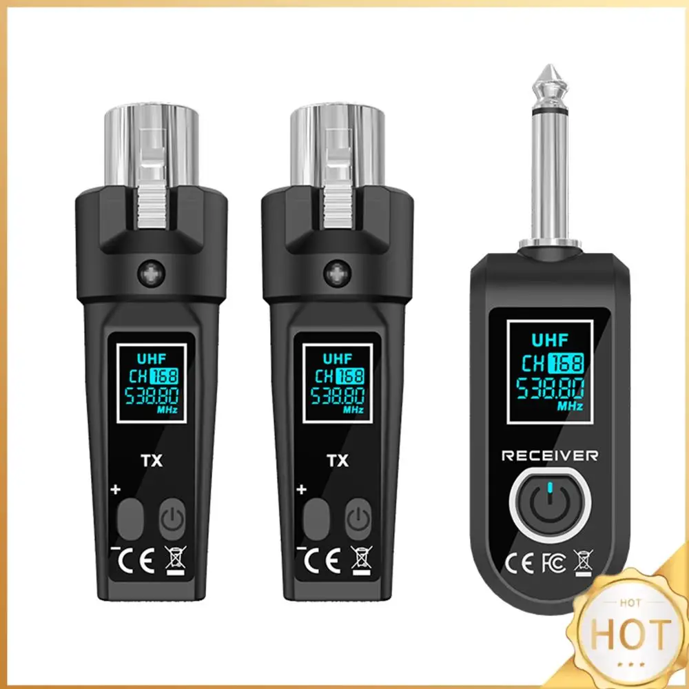 

Беспроводной передатчик и микрофон-приемник для гитары, 6 часов работы от батареи, 200 мАч, дальность действия 50 м, для аудиомикшера и гитары