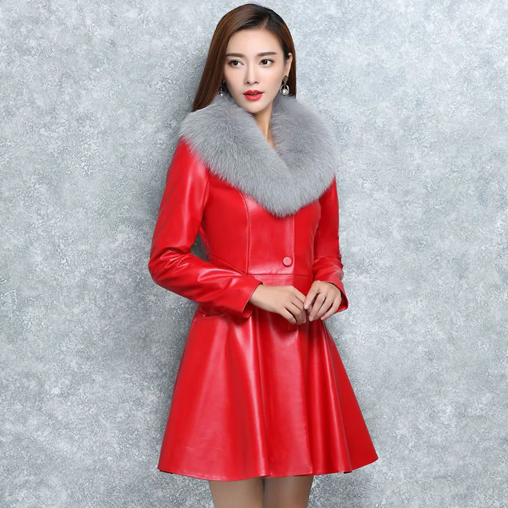 Autumn And Winter New Women's Fur Fur Imitation Fox Fur Collar Temperament Long Loose Slim Korean Fashion Fur Coat Female Tide.