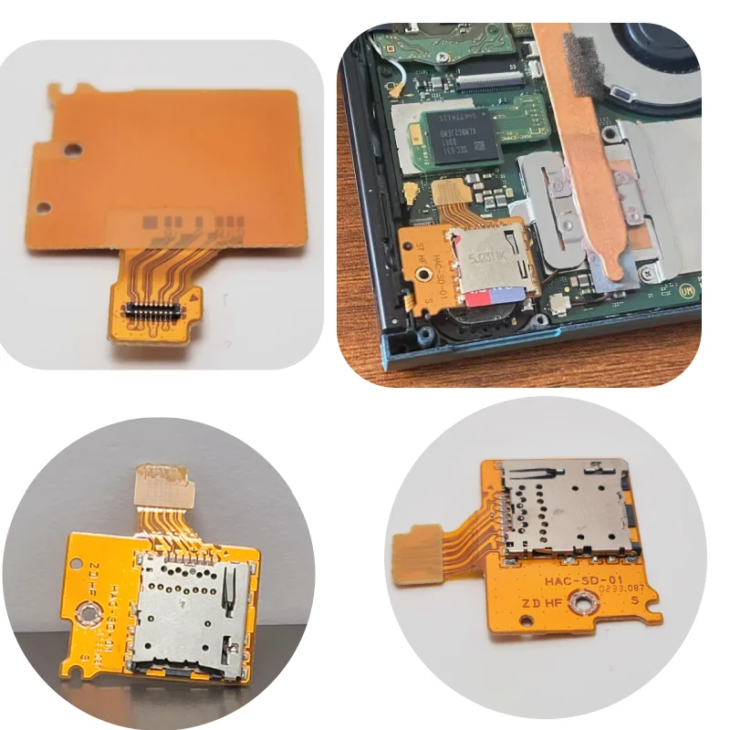 Placa de soquete para cartão sd tf, substituição compatível com nintendo switch, console de jogos, leitor de cartão, soquete