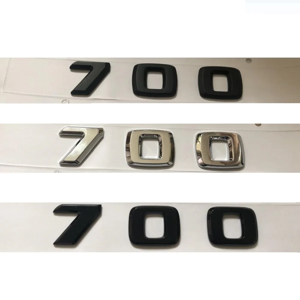 Chrome Silver Black Trunk Number Letters for Mercedes Benz BRABUS 700 Emblems Symbols