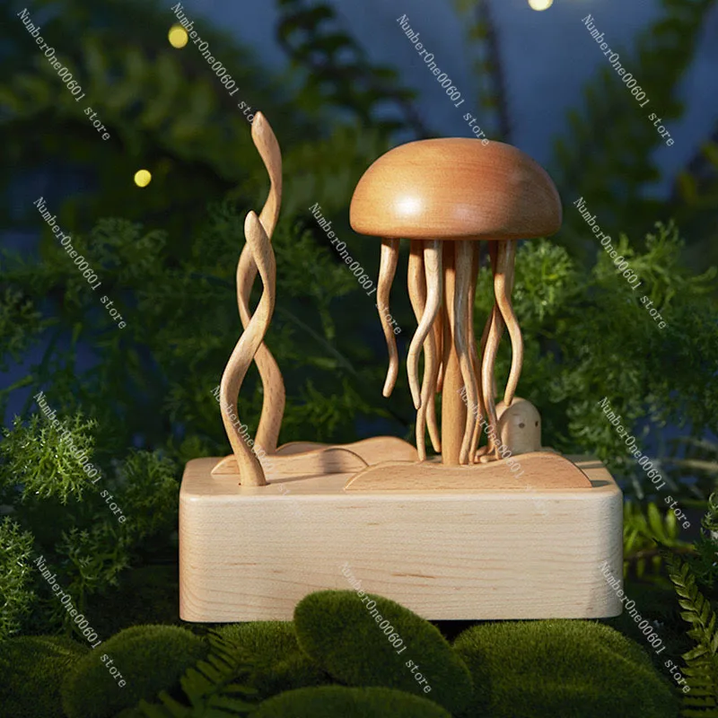 Heart Jellyfish Creative Wooden Machinery Smart Wooden Crafts Gifts for Lovers and Friends Healing Department