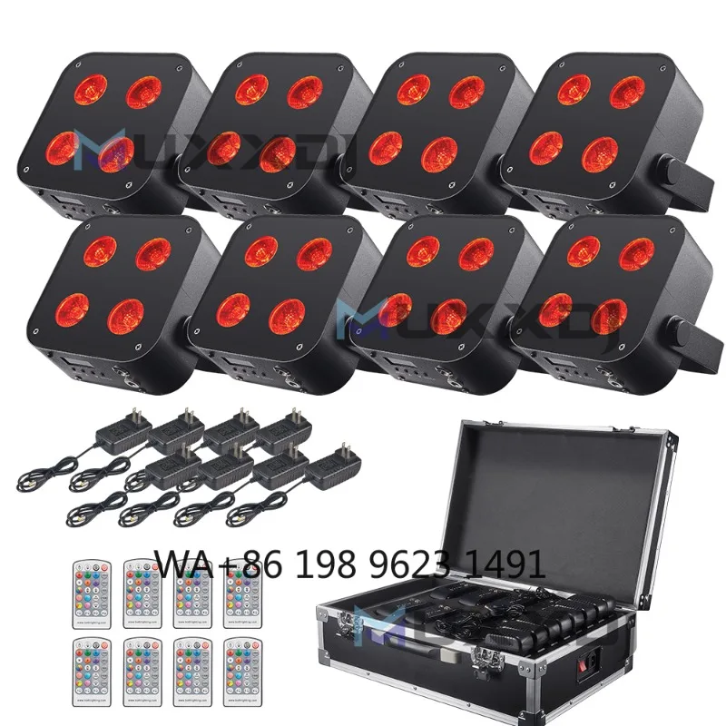 

8Pcs Wireless DMX Battery RGBWA UV 6in1 LED Par Light IR4 Uplight Wedding DJ Party Stage Event Up Lighting