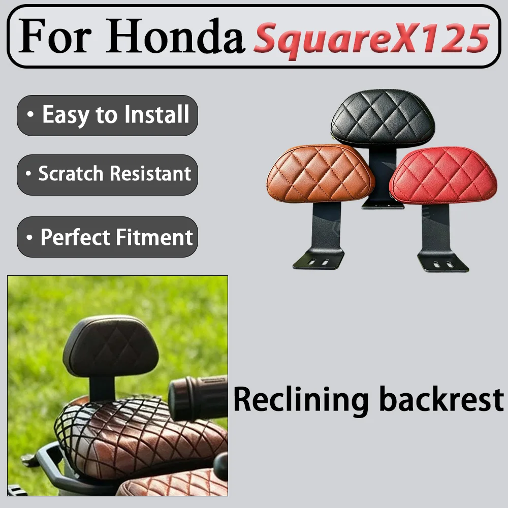 For Honda SquareX125 Matte Metal Rear Seat Lumbar Support Bracket Set Premium Texture Waterproof Comfortable Riding Experience