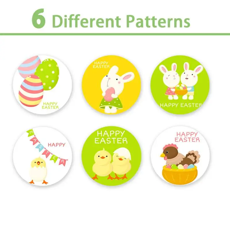 イースターかわいいデカール粘着ラベルパーティー用品イースターデコレーションラウンドステッカー明るいホリデー漫画デカールスクラップブック用
